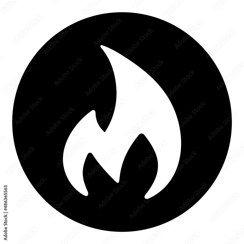 Flame Flat Icon Isolated On White Background Flame Flat Icon Isolated On White Background