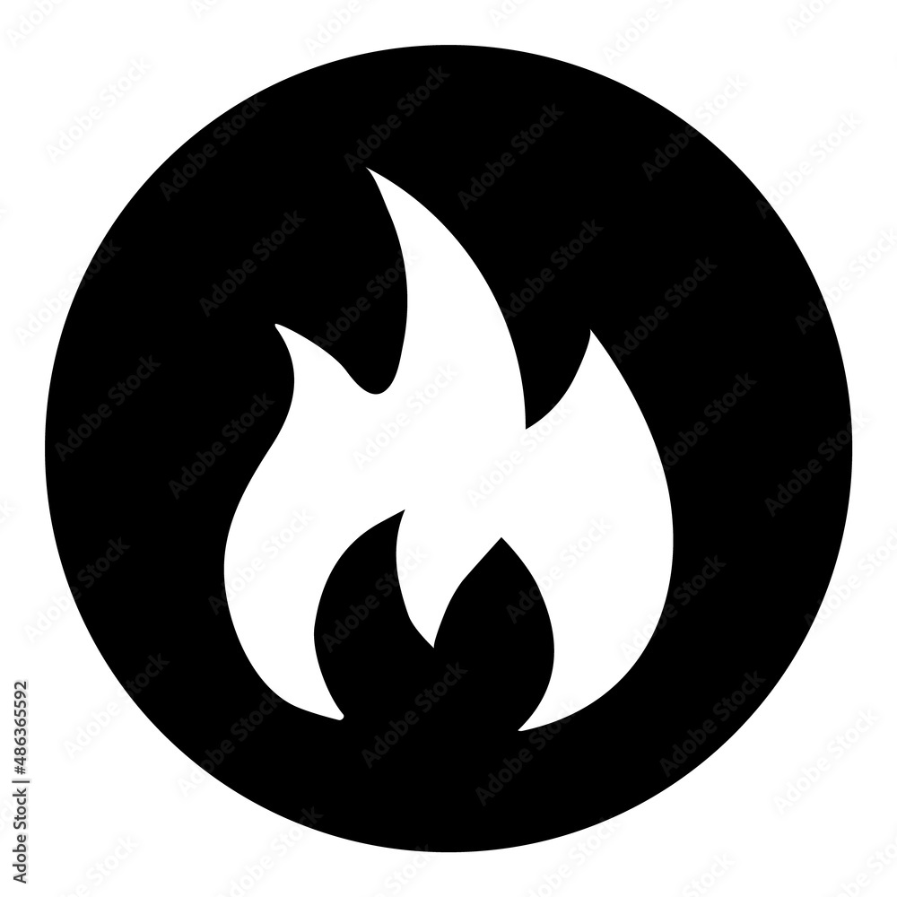 Flame Flat Icon Isolated On White Background Flame Flat Icon Isolated On White Background