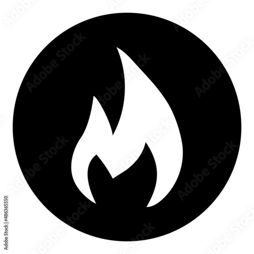 Flame Flat Icon Isolated On White Background