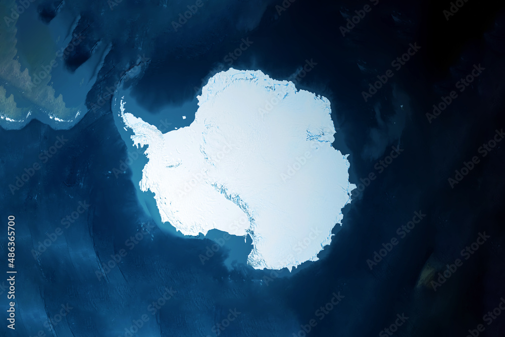 Antarctica from space. Elements of this image furnished by NASA - obrazy, fototapety, plakaty 
