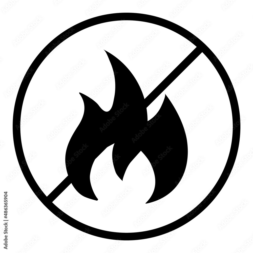 No Fire Flat Icon Isolated On White Background No Fire Flat Icon Isolated On White Background