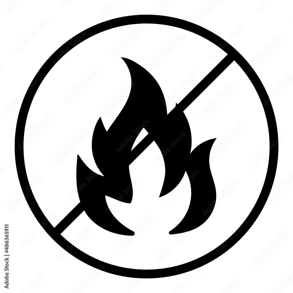No Fire Flat Icon Isolated On White Background No Fire Flat Icon Isolated On White Background
