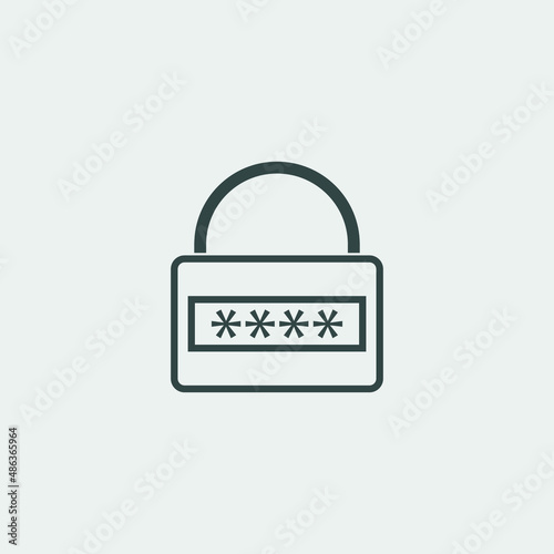 combination lock vector icon illustration sign 