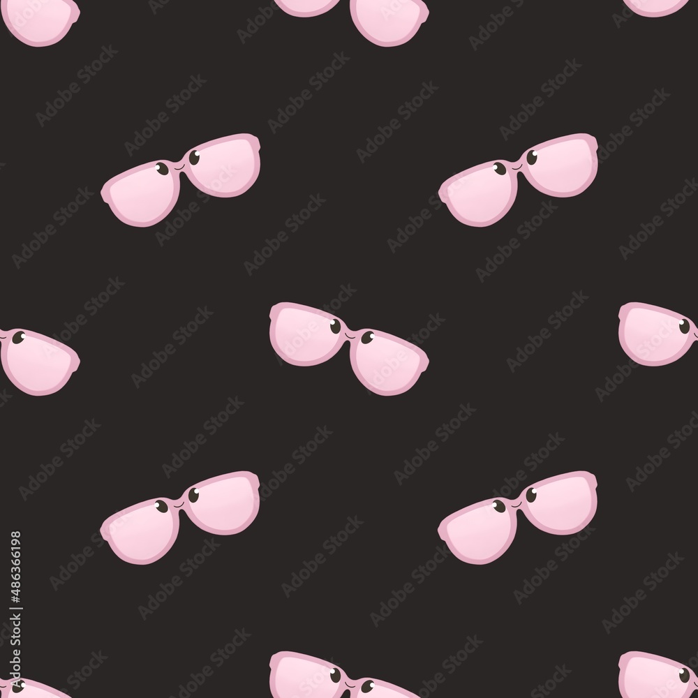 cute summer pattern for kids - kids sunglasses on dark background cute summer pattern for kids - kids sunglasses on dark background