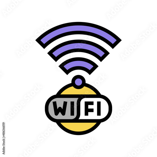 wireless wifi connection color icon vector. wireless wifi connection sign. isolated symbol illustration