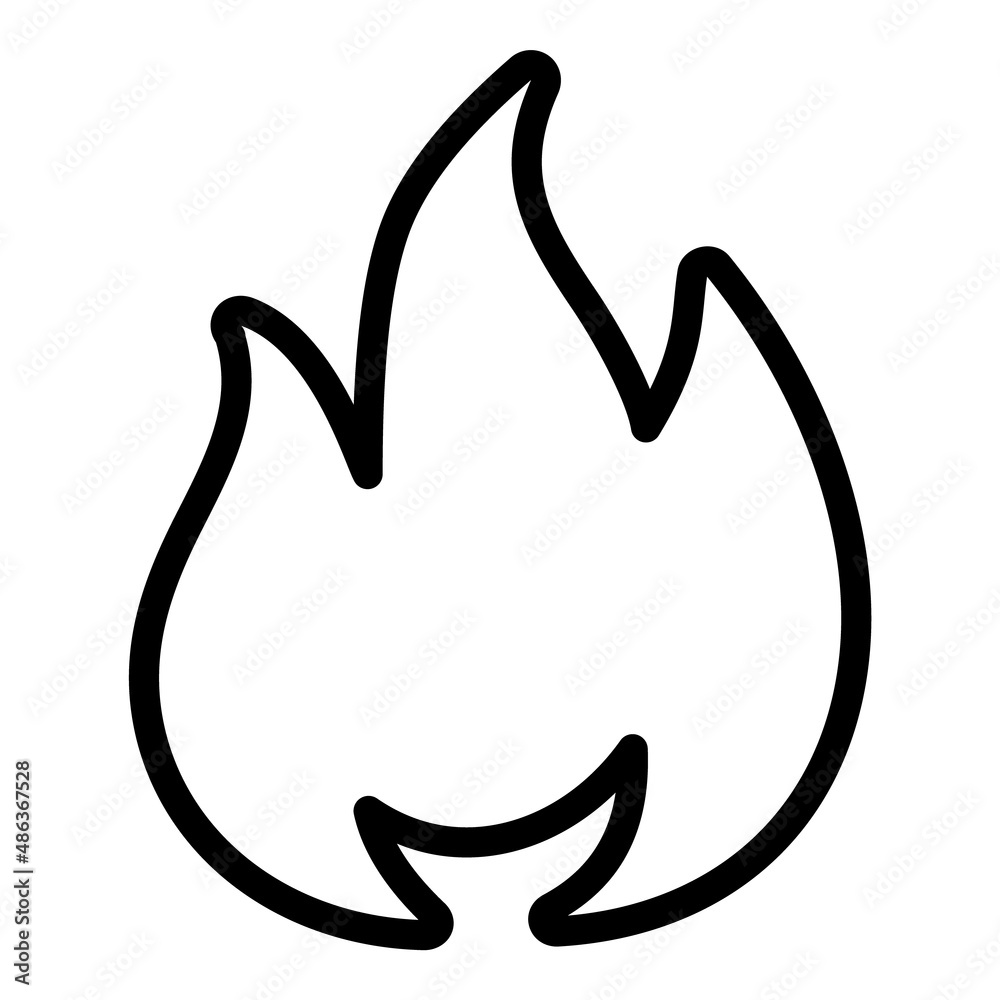 Flame Flat Icon Isolated On White Background Flame Flat Icon Isolated On White Background