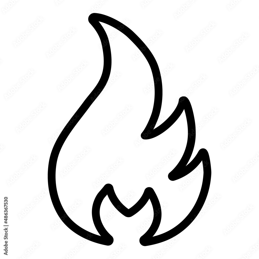 Flame Flat Icon Isolated On White Background Flame Flat Icon Isolated On White Background