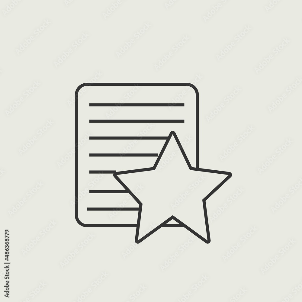 Favorite note vector icon illustration sign Favorite note vector icon illustration sign