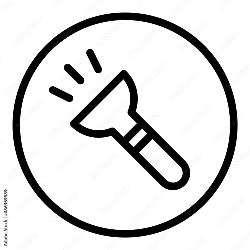 Flashlight Flat Icon Isolated On White Background Flashlight Flat Icon Isolated On White Background