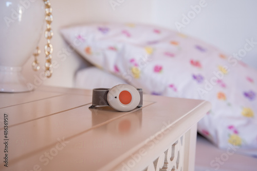 Mobile emergency call button in bedroom