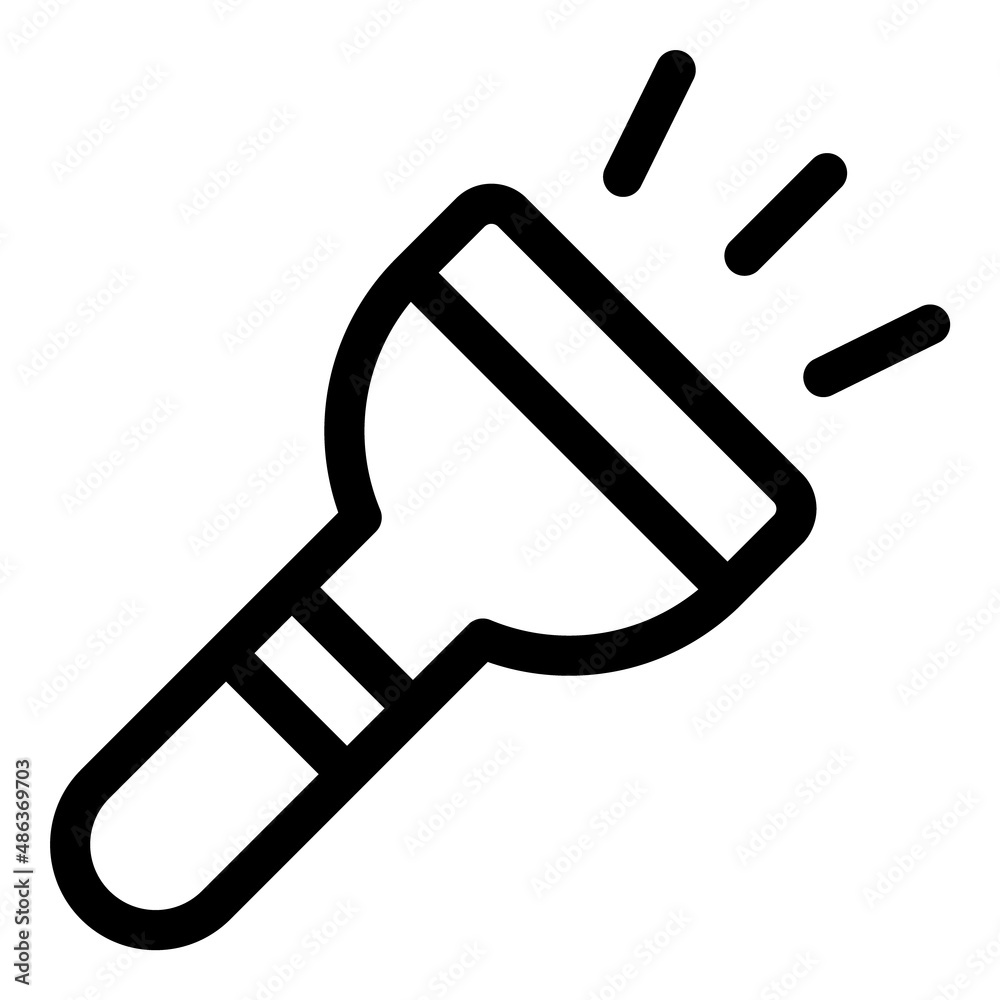 Flashlight Flat Icon Isolated On White Background Flashlight Flat Icon Isolated On White Background