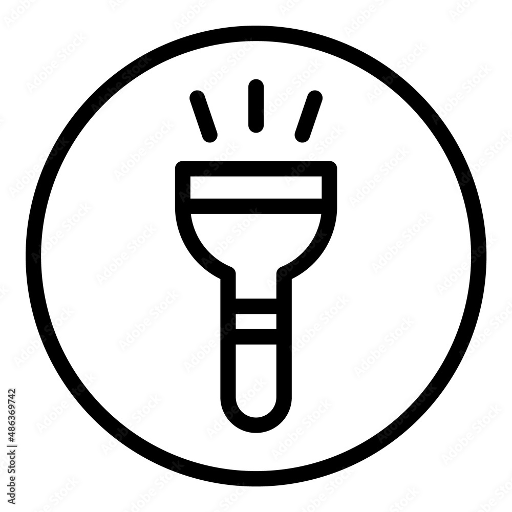 Flashlight Flat Icon Isolated On White Background Flashlight Flat Icon Isolated On White Background