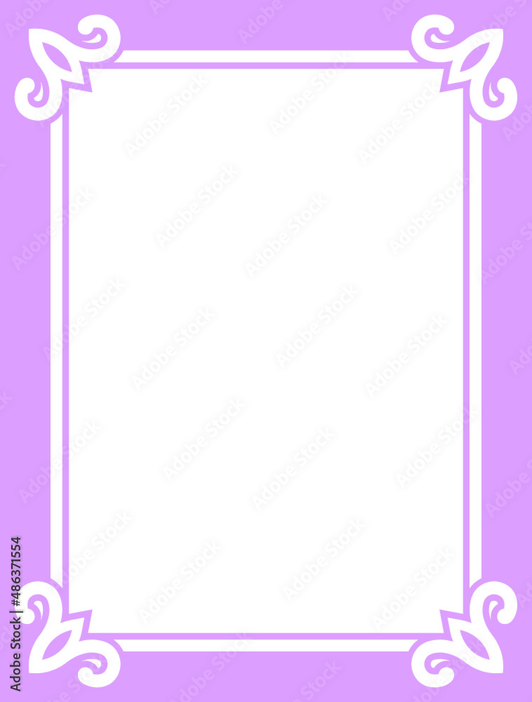 Pink border frame board. Vector background. Simple rectangular billboard, plaque, signboard or label 