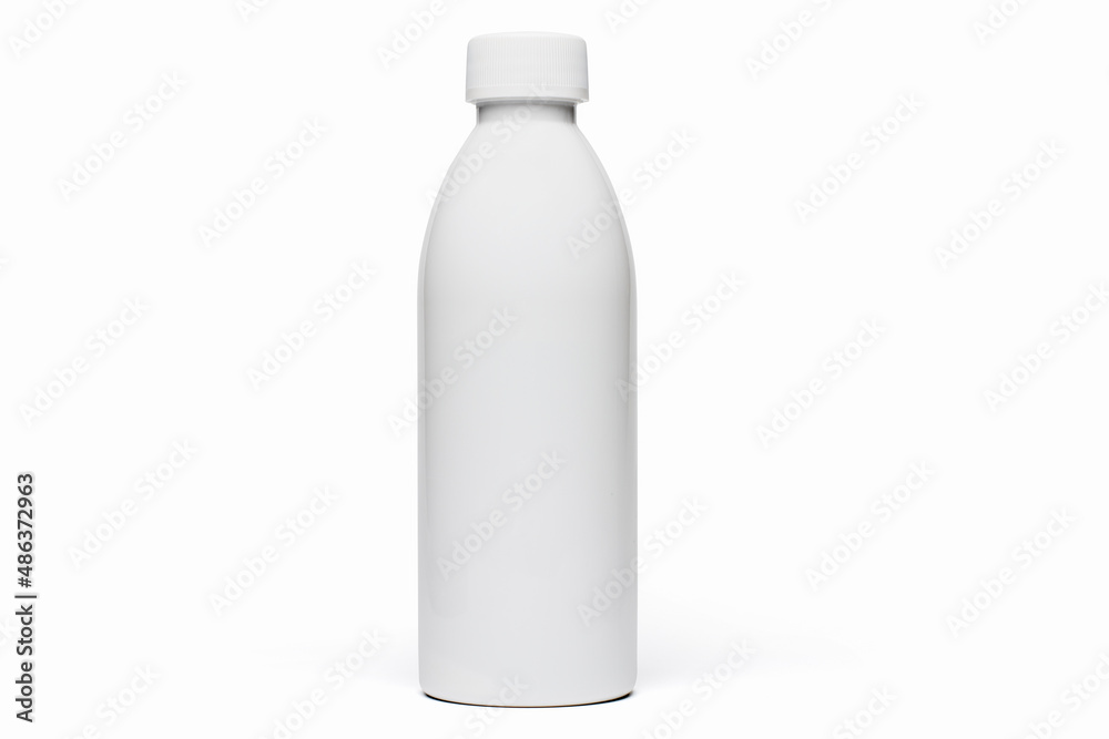 White plastic bottle isolated on white background. objec for graphic designer White plastic bottle isolated on white background. objec for graphic designer