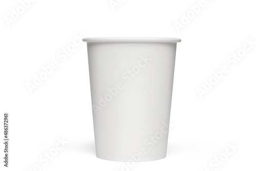  White plastic cup isolated on white background. objec for graphic designer