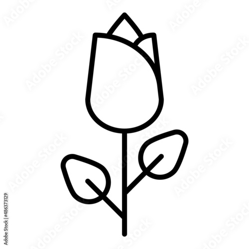 Rose Flat Icon Isolated On White Background © Maxim