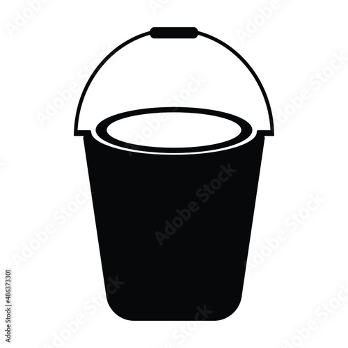  bucket icon vector, flat bucketful symbol