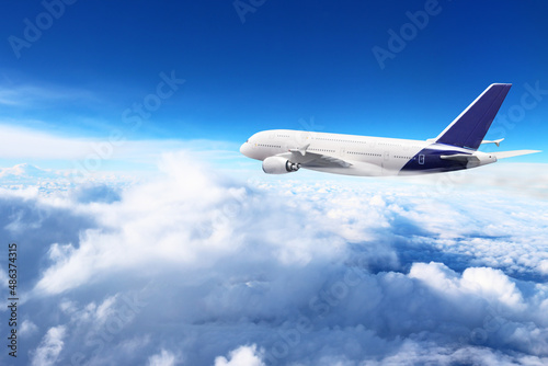 AirBus A380-800 flying , airline tourism transportation , airplane commercial	
