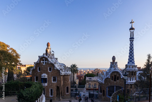 Vista da Cidade de Barcelona dentro do Parc Guell