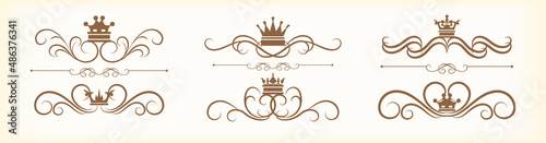 Set of vintage elements in royal style