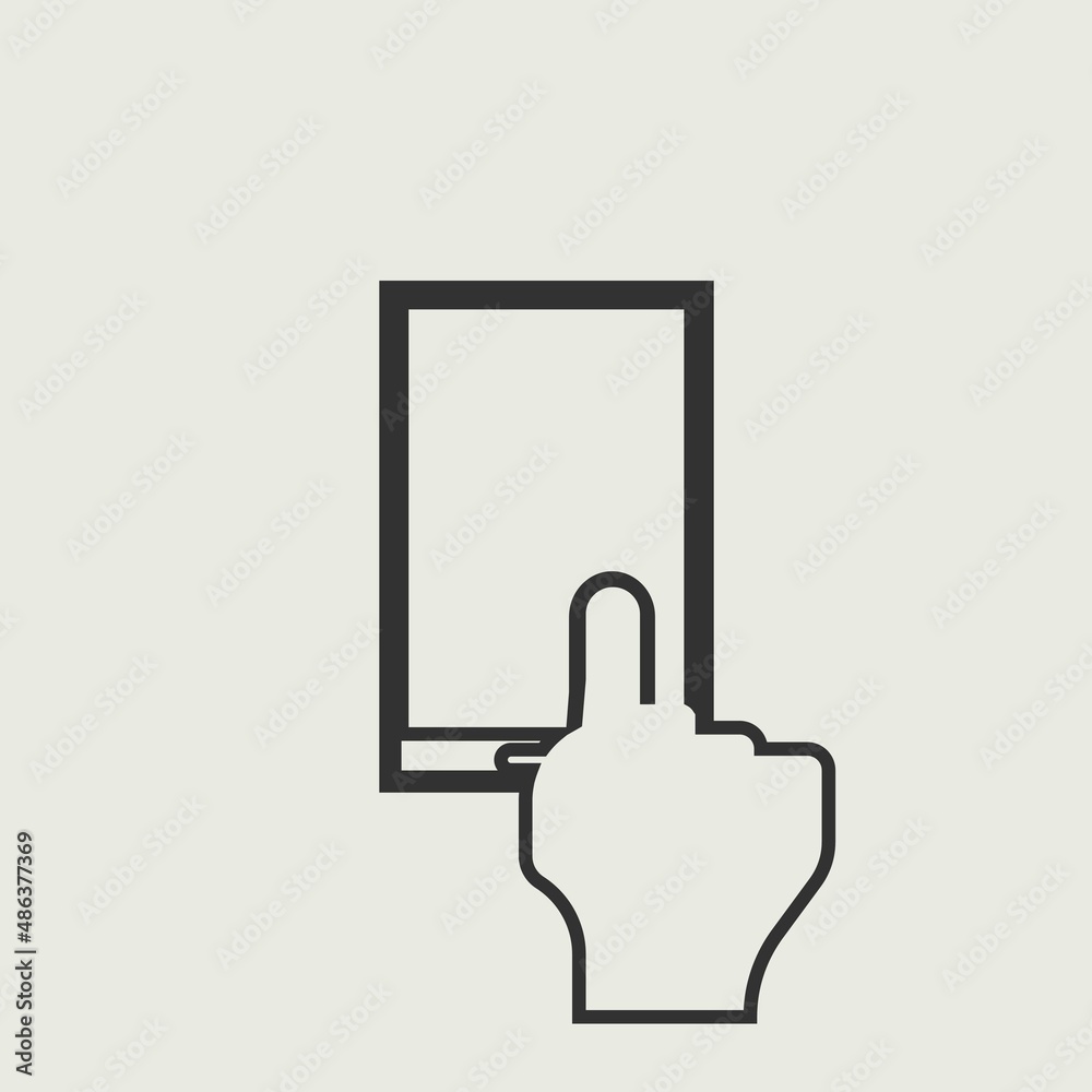 Touch screen phone vector icon illustration sign Touch screen phone vector icon illustration sign