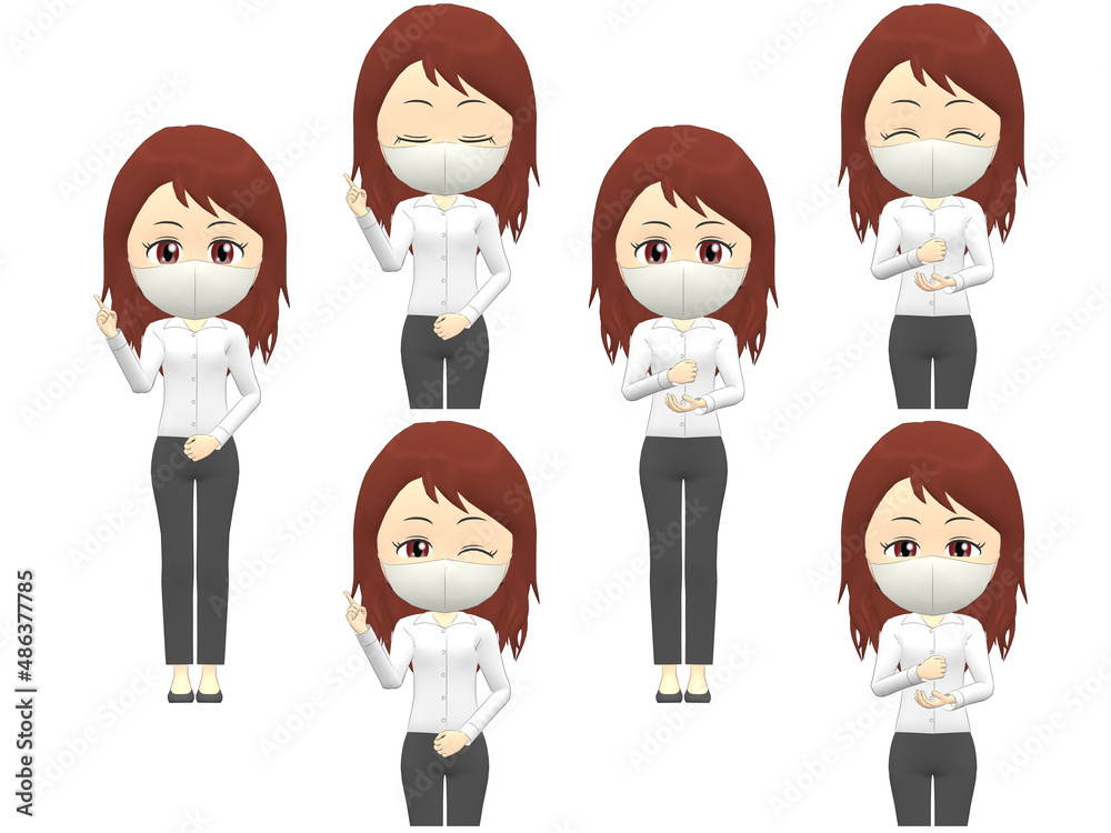 [Inspiration A] Woman shirts wavy hair front