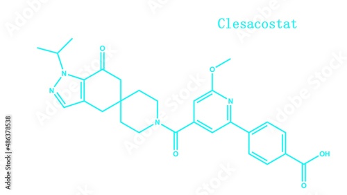 Clesacostat (formerly PF 05221304) is a small molecule, liver directed acetyl CoA-carboxylase (ACC) inhibitor photo