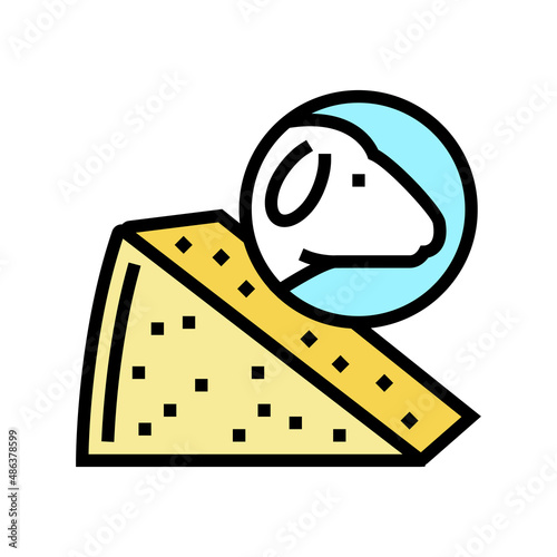 cheese sheep color icon vector. cheese sheep sign. isolated symbol illustration photo