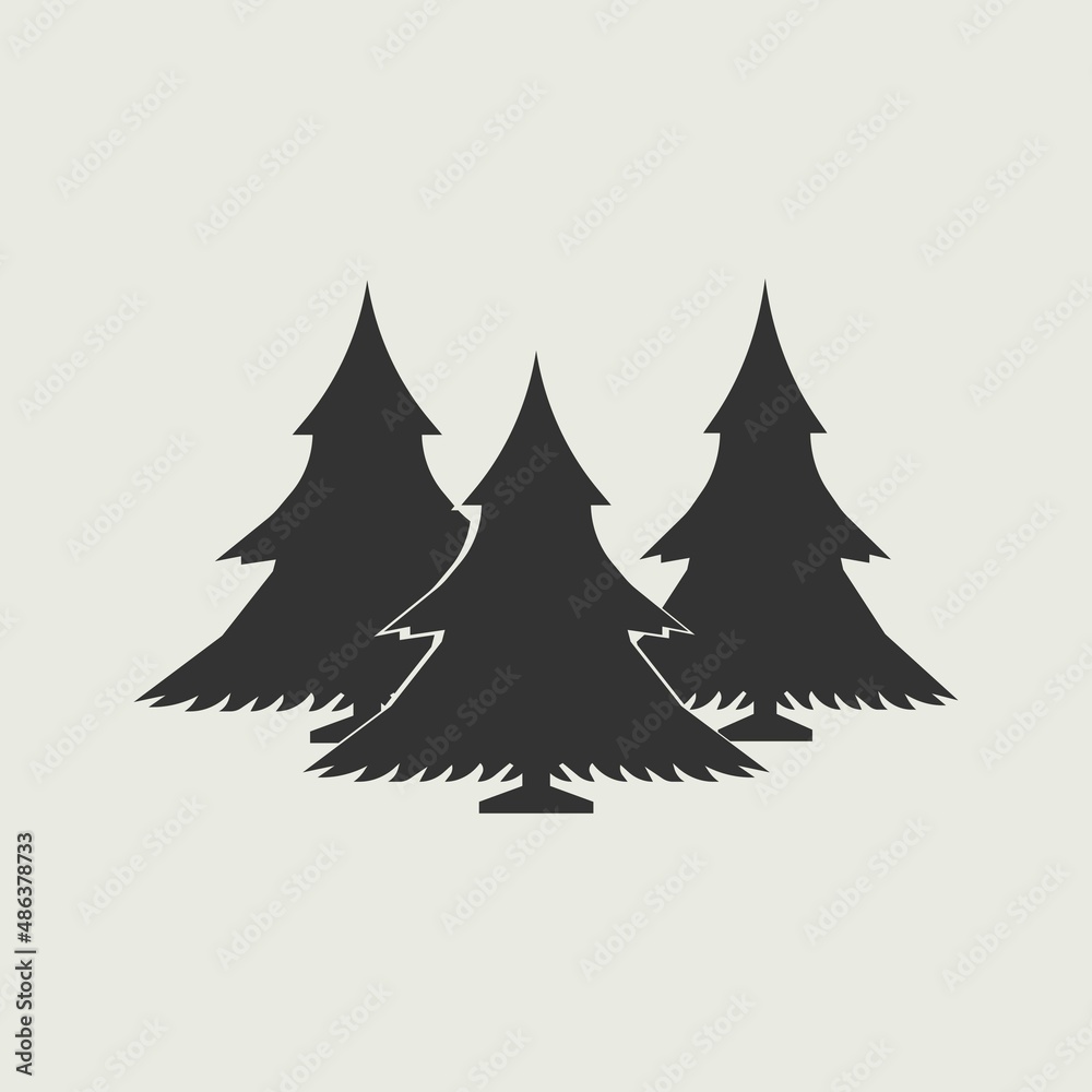 Christmas tree vector icon illustration sign Christmas tree vector icon illustration sign