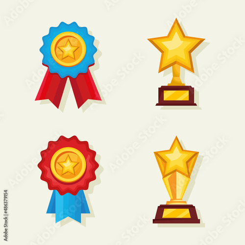 four golden awards icons