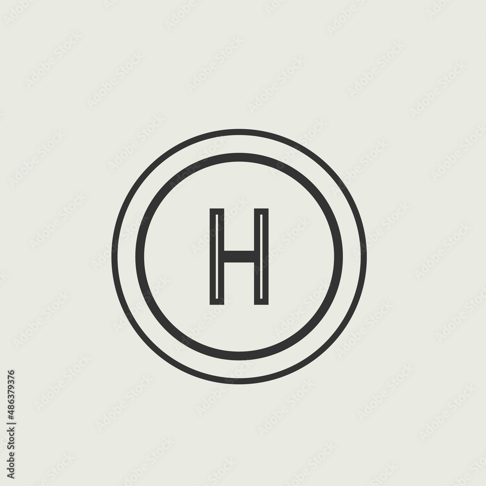 Helicopter land vector icon illustration sign Helicopter land vector icon illustration sign