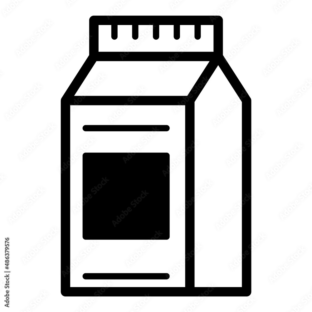 Milk Pack Flat Icon Isolated On White Background Milk Pack Flat Icon Isolated On White Background