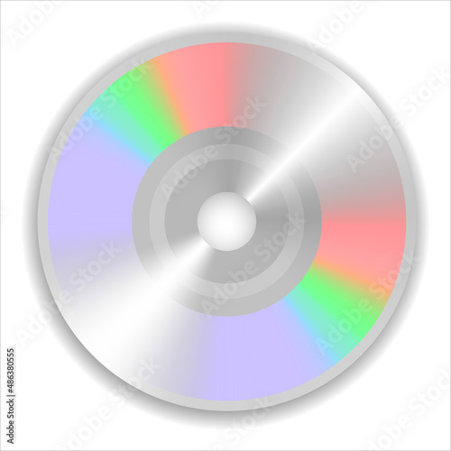 CD DVD compact disc isolated on white background. Isolate. Lifestyle. Retrostyle.