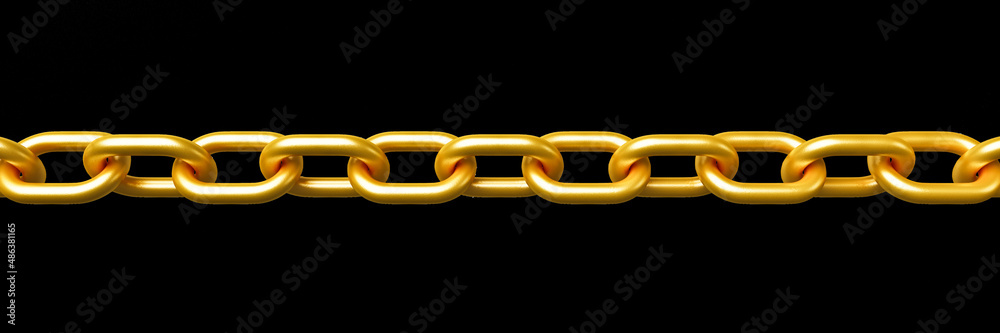 3d model of golden chain isolated on black background 3d model of golden chain isolated on black background