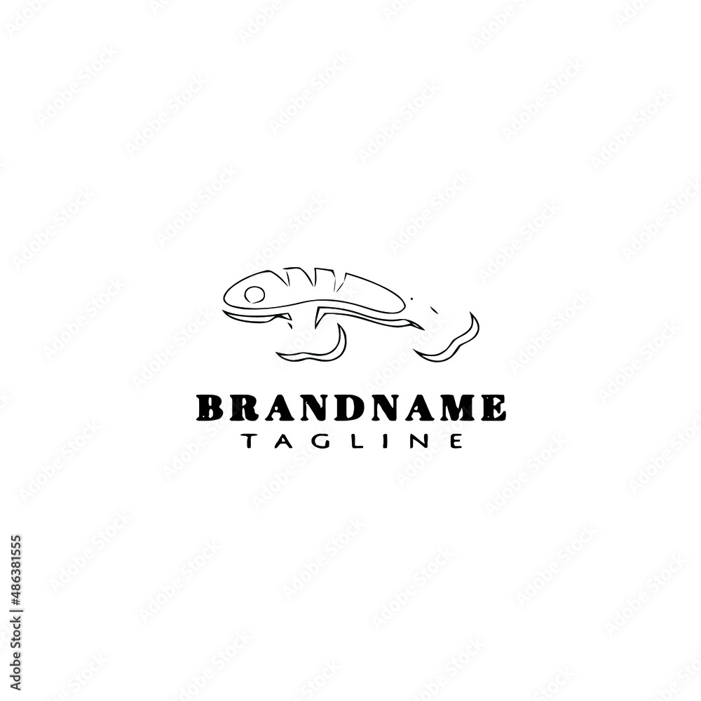 fishing lure logo cartoon design template icon black isolated vector