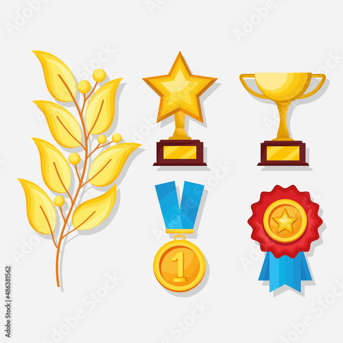 five golden awards icons