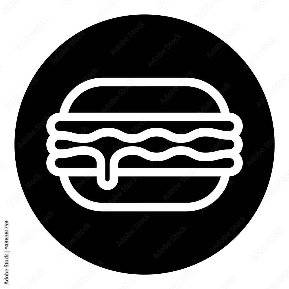 Burger Flat Icon Isolated On White Background Burger Flat Icon Isolated On White Background