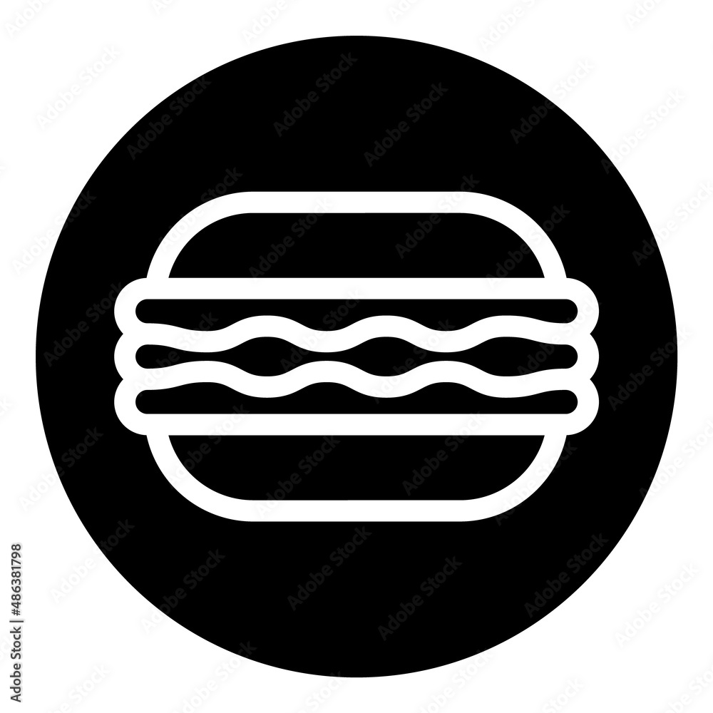 Burger Flat Icon Isolated On White Background Burger Flat Icon Isolated On White Background