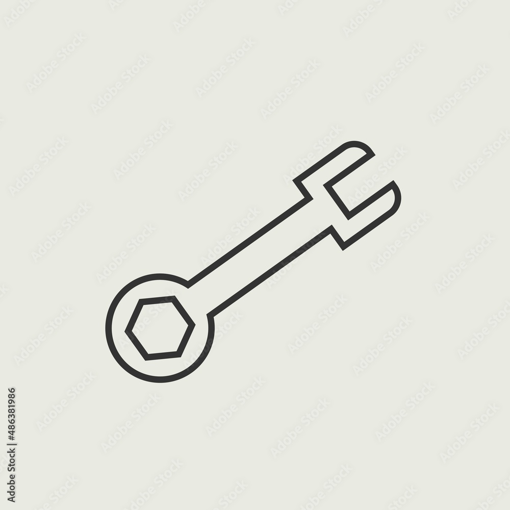 Wrench vector icon illustration sign Wrench vector icon illustration sign