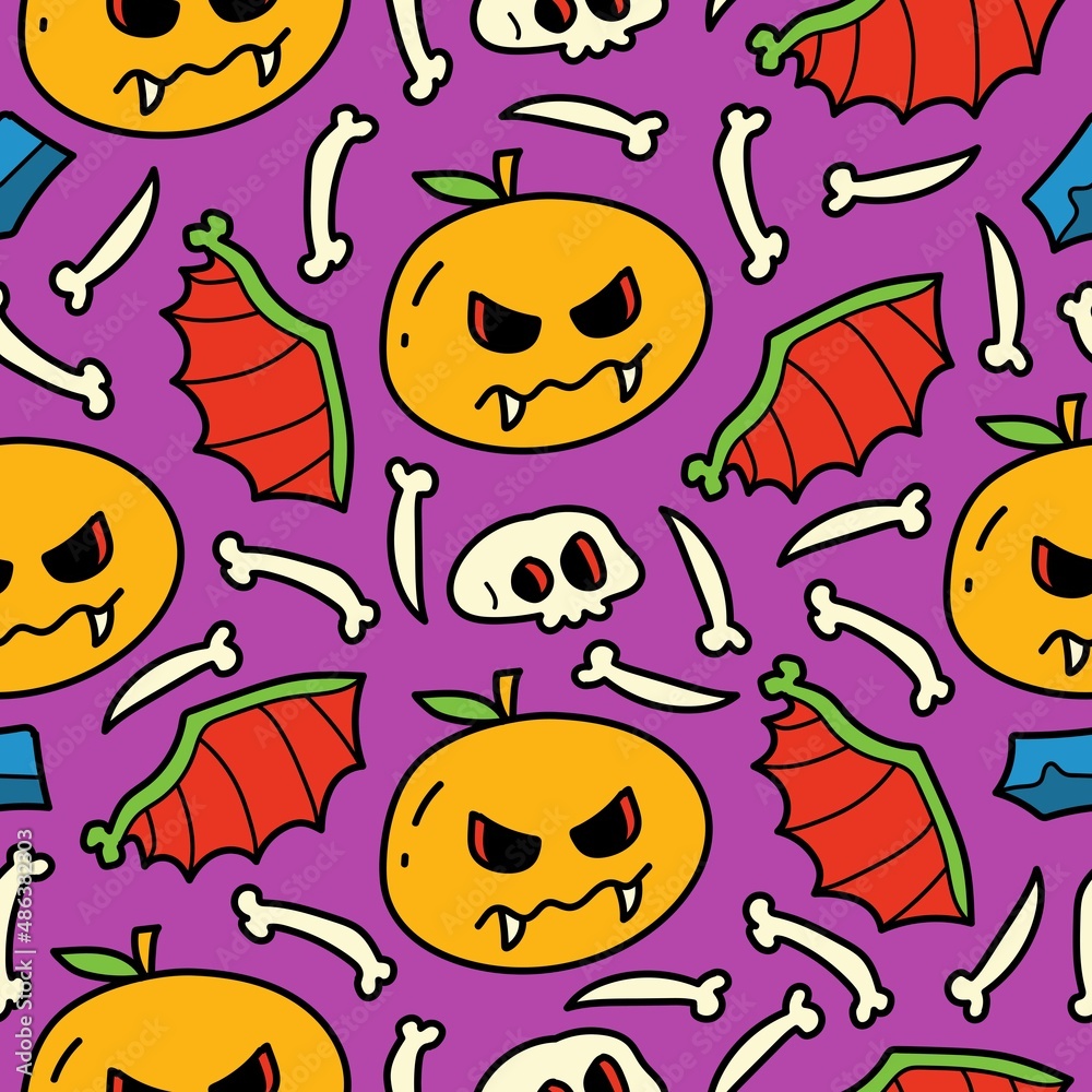Halloween pattern designs illustration for clothing, wallpapers, backgrounds, posters, books, banners and more