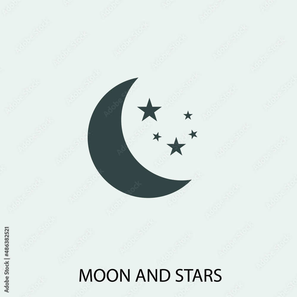 Moon_and_stars vector icon illustration sign Moon_and_stars vector icon illustration sign