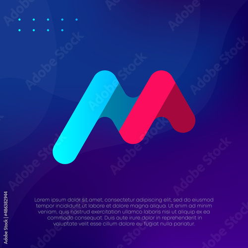 Modern Futuristic Letter M Logo Design Letter M Icon