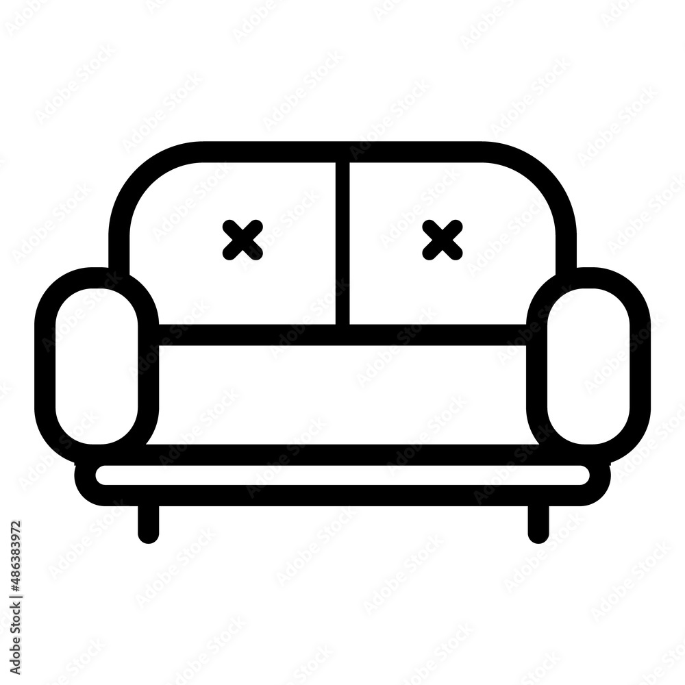 Sofa Flat Icon Isolated On White Background