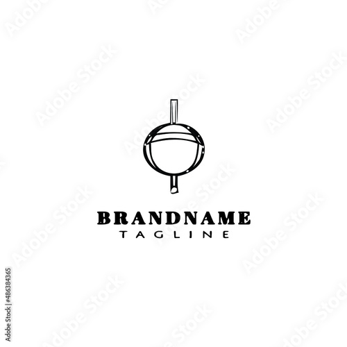 fishing float logo cartoon icon design template black isolated vector