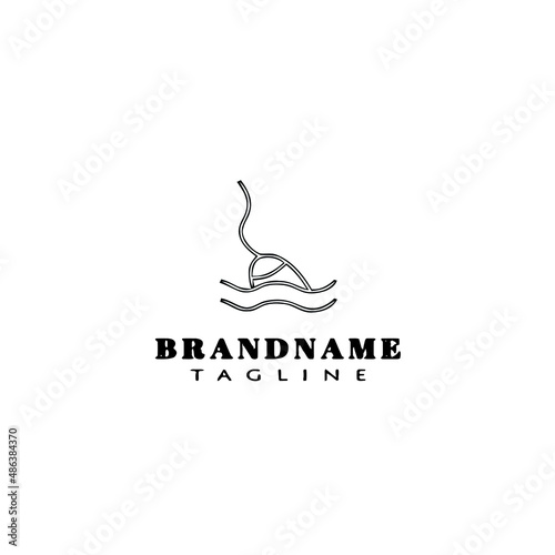 fishing float logo cartoon icon design template black isolated vector