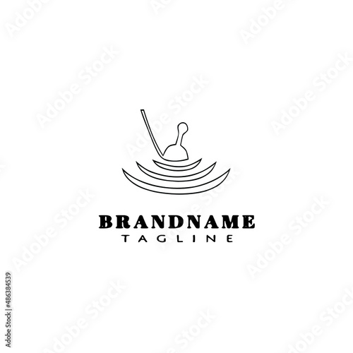 fishing float logo cartoon icon design template black isolated vector