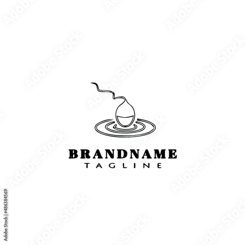 fishing float logo cartoon icon design template black isolated vector
