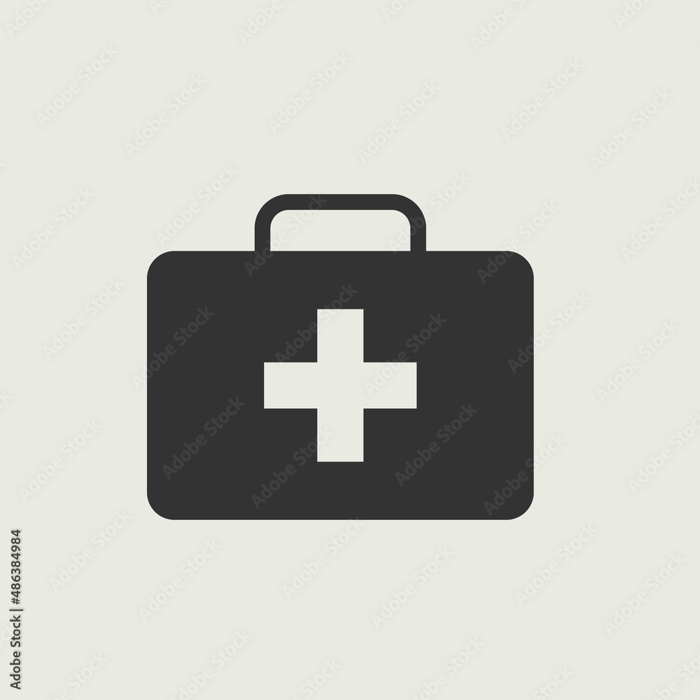First aid kit box vector icon illustration sign First aid kit box vector icon illustration sign