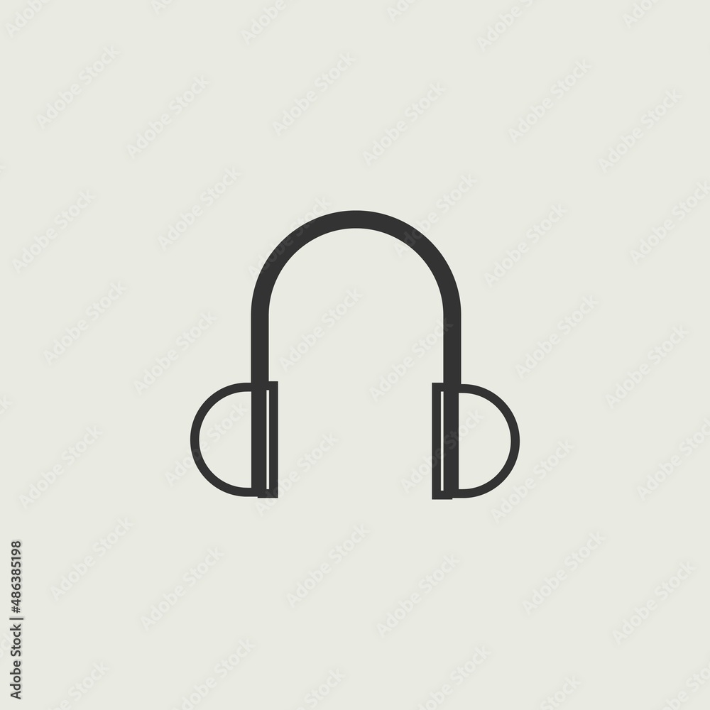 Headphones vector icon illustration signPrint
