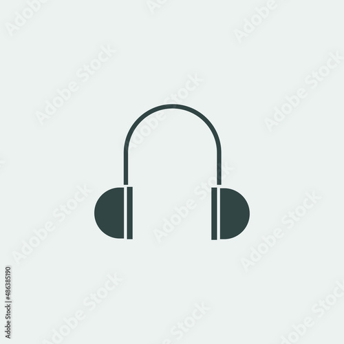 Headphones vector icon illustration signPrint
